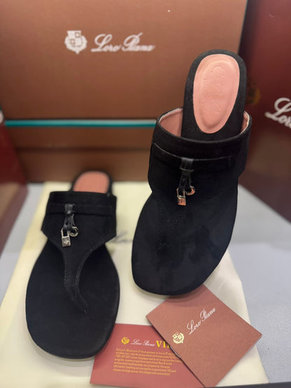 Loro Piana Summer Charms Walk Sued Thong Sandals