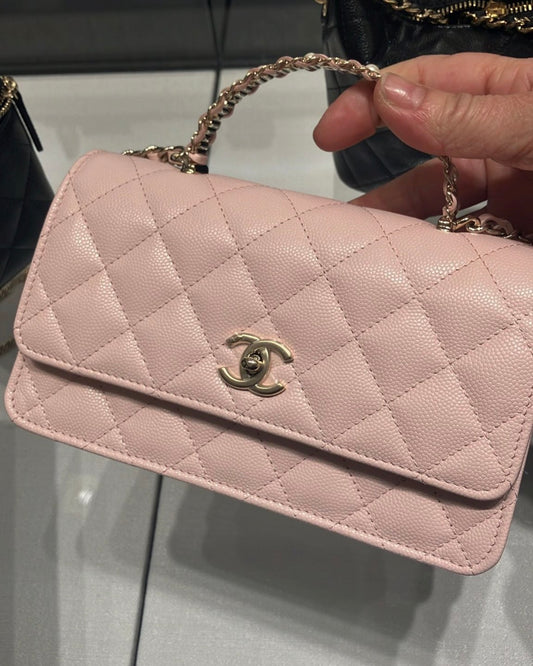 CHANEL Fit Flap with Brand Box - GenuineLeather- Pink