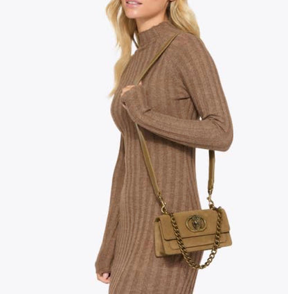 Kurt Geiger London Chelsea East West Bag Small with Brand Box- Suede