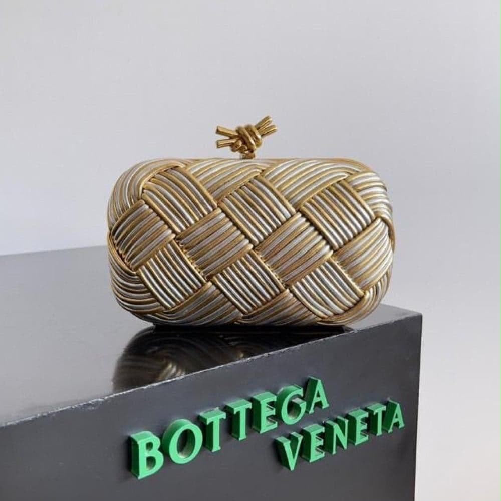 Bottega Veneta Knot Minaudiere Clutch with Brand Box