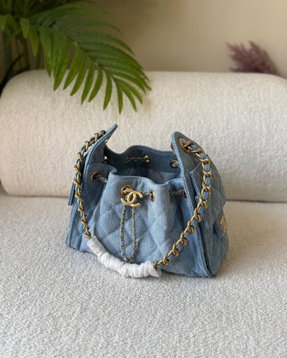CHANEL 25 Hobo Small with Brand Box - Denim