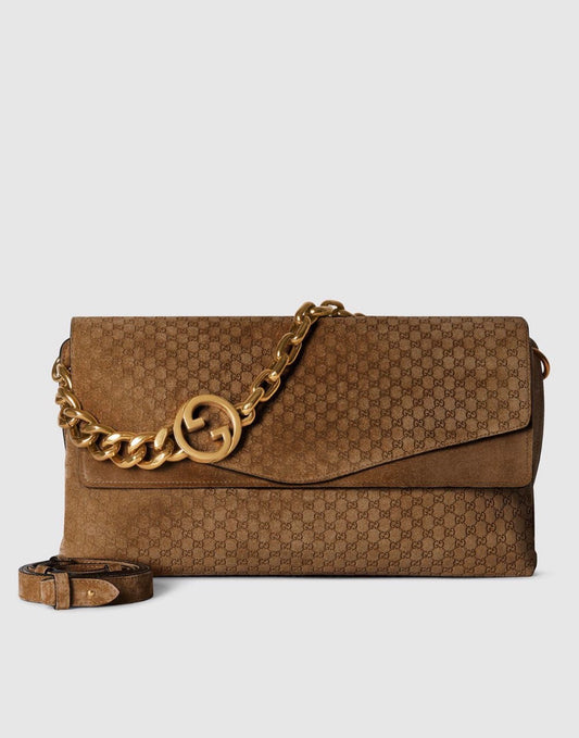 GUCCI Suede Shoulder Bag with Brand Box