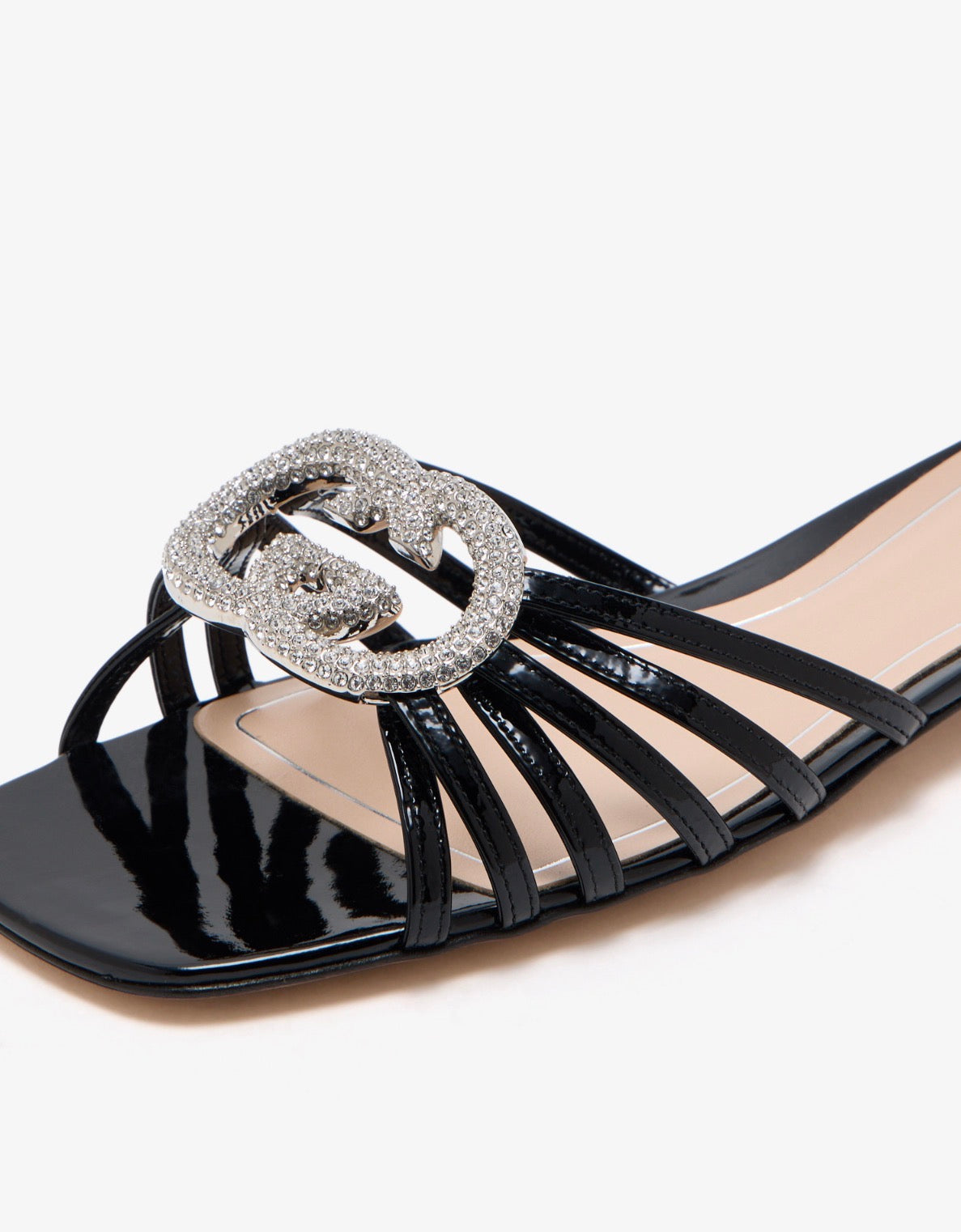 Gucci Interlocking Crystal Embellished Flat with Brand Box