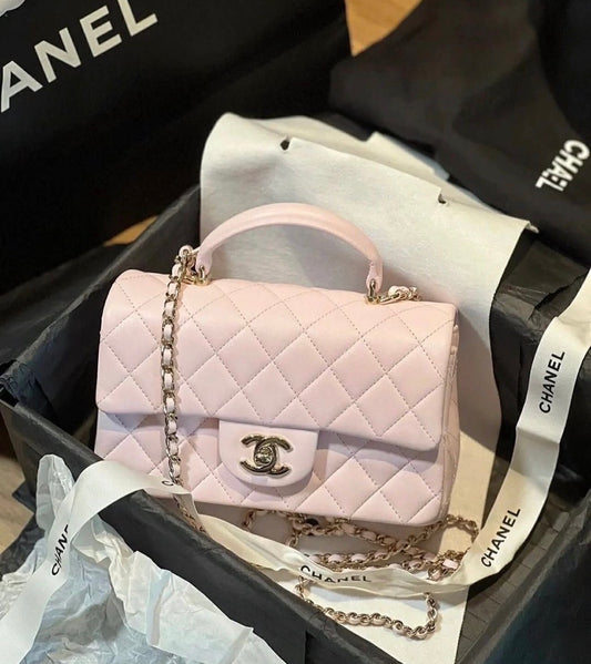 CHANEL Small Classic Top Handle with Brand Brand Box - Genuine Leather