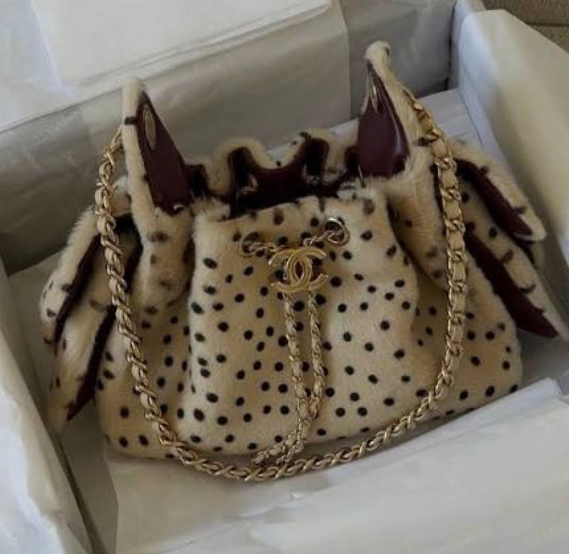 CHANEL 25 Mini Dalmation Bag with Dust Bag
