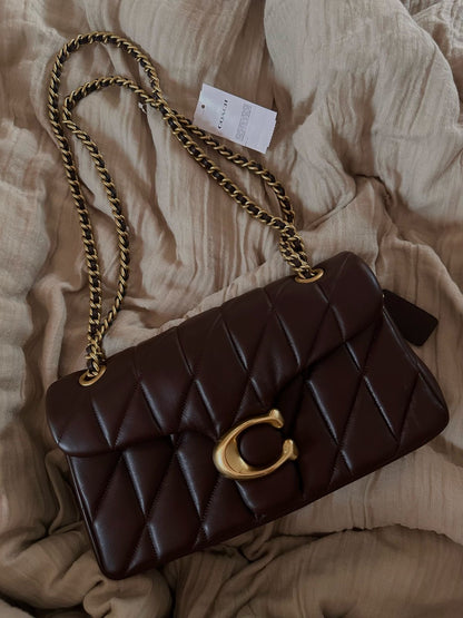 Coach Quilted Tabby 26-Genuine Leather with Box - Coffee Brown