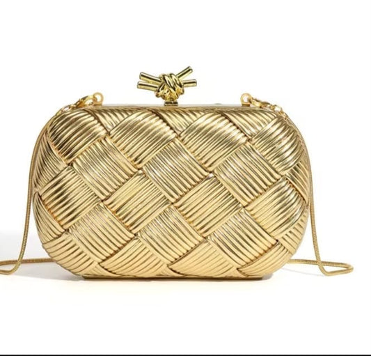 Bottega Veneta Knot Minaudiere Clutch with Brand Box