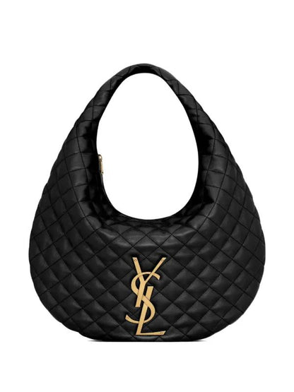 YSL Icare Shoulder Bag in black Quilted Leather