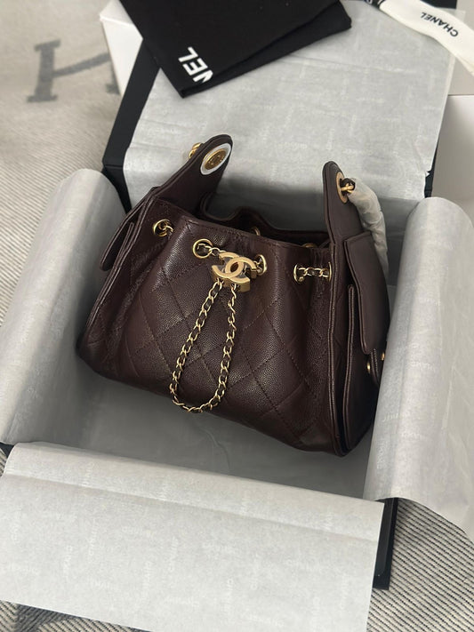 CHANEL 25 Mini with Brand Box- Coffee Brown
