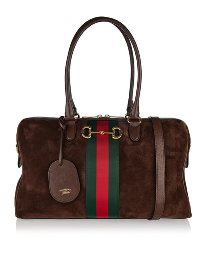 Gucci Borsetto Boston Suede Bag with Brand Box