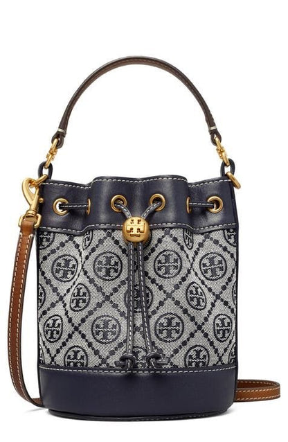 Tory Burch Jacquard Bucket Bag with Brand Box - Small