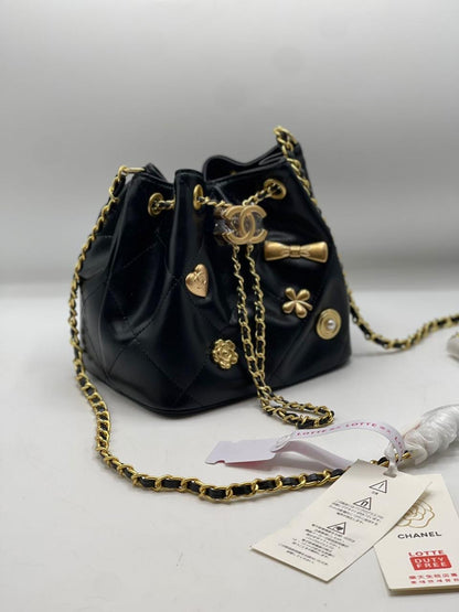 CHANEL Drawstring Mini Bag with Brand Box - Leather