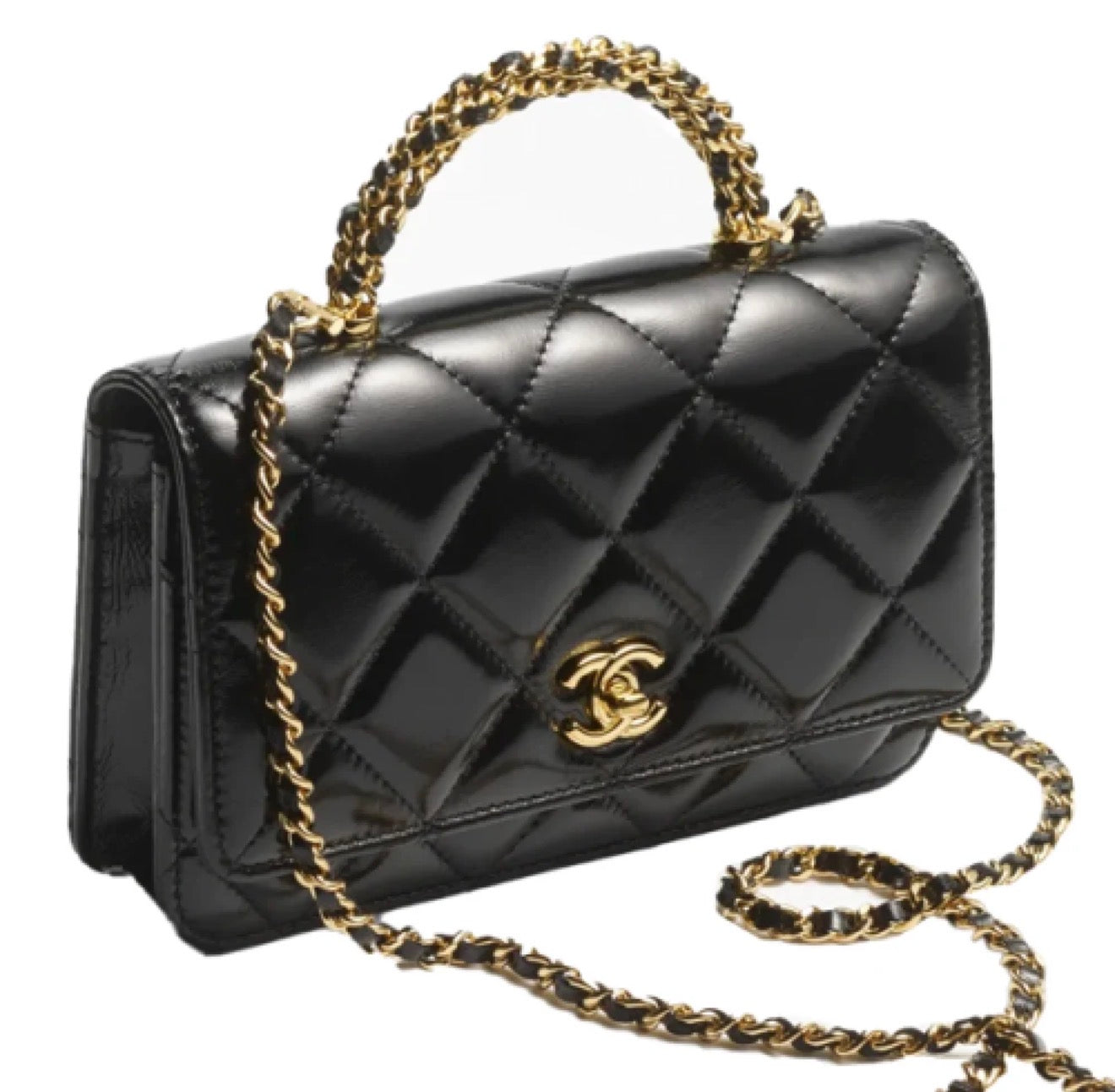 CHANEL Quilted Top Handle Bag with Brand Box