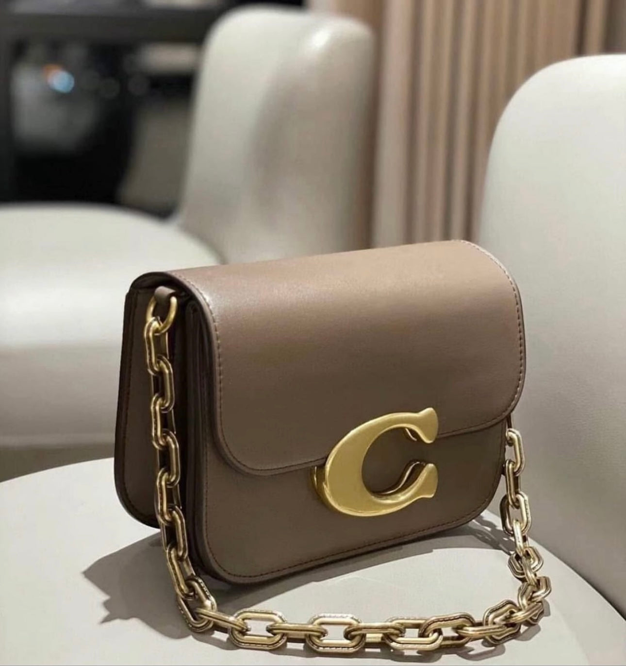 Coach Idol Shoulder Bag with Brand packaging- Same Original leather